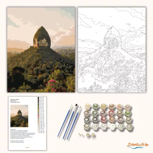Nyugalmas Sigiriya-szikla - számfestő készlet - Számfestő.hu - 50×60cm - Keretre feszítve