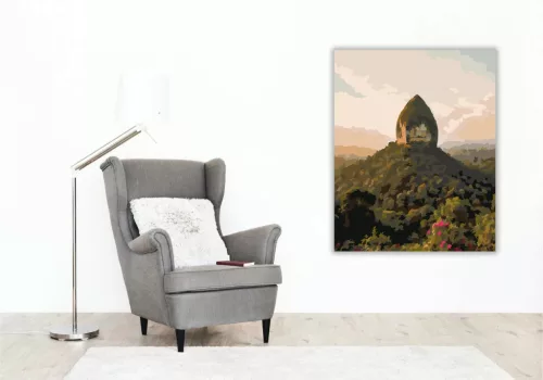 Nyugalmas Sigiriya-szikla - számfestő készlet - Számfestő.hu - 50×60cm - Keretre feszítve