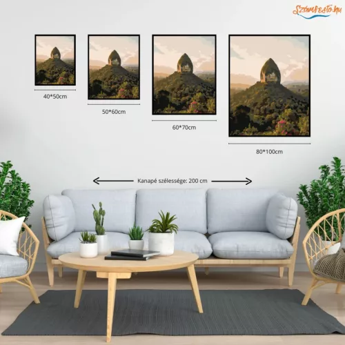 Nyugalmas Sigiriya-szikla - számfestő készlet - Számfestő.hu - 80×100cm - Keret nélkül