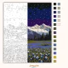 Indigó alkony csúcsai - számfestő készlet - Számfestő.hu - 50×60cm - Keret nélkül