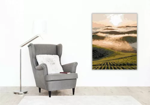 Reggeli ködtenger - számfestő készlet - Számfestő.hu - 50×60cm - Keretre feszítve