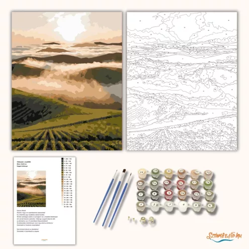 Reggeli ködtenger - számfestő készlet - Számfestő.hu - 80×100cm - Keret nélkül