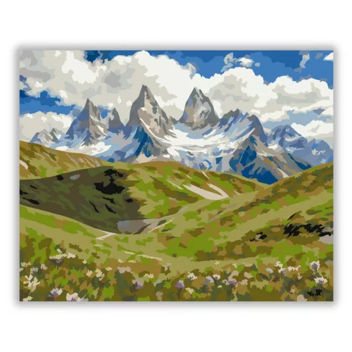 Felhős hegyvidék - számfestő készlet - Számfestő.hu - 50×60cm - Keret nélkül