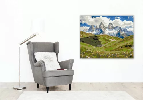 Felhős hegyvidék - számfestő készlet - Számfestő.hu - 60×70cm - Keret nélkül