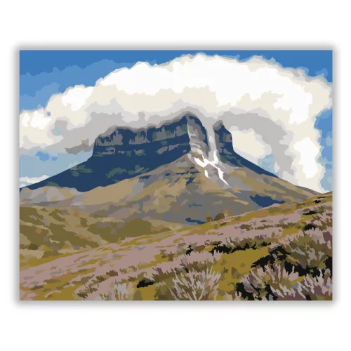 Tiszta Tábla-hegy felhőkoszorúja - számfestő készlet - Számfestő.hu - 50×60cm - Keretre feszítve