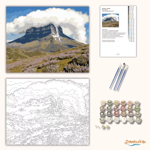 Tiszta Tábla-hegy felhőkoszorúja - számfestő készlet - Számfestő.hu - 60×70cm - Keret nélkül