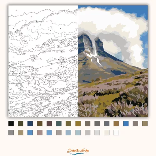 Tiszta Tábla-hegy felhőkoszorúja - számfestő készlet - Számfestő.hu - 60×70cm - Keret nélkül