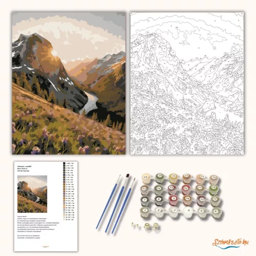Derengő hegyvölgy - számfestő készlet - Számfestő.hu - 50×60cm - Keret nélkül