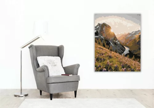 Derengő hegyvölgy - számfestő készlet - Számfestő.hu - 60×70cm - Keret nélkül