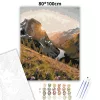 Derengő hegyvölgy - számfestő készlet - Számfestő.hu - 80×100cm - Keretre feszítve