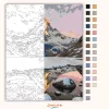 Derűs Matterhorn tükre - számfestő készlet - Számfestő.hu - 40×50cm - Keretre feszítve