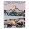 Derűs Matterhorn tükre - számfestő készlet - Számfestő.hu - 40×50cm - Keret nélkül