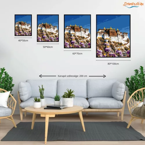 Fenséges Potala-palota - számfestő készlet - Számfestő.hu - 40×50cm - Keretre feszítve