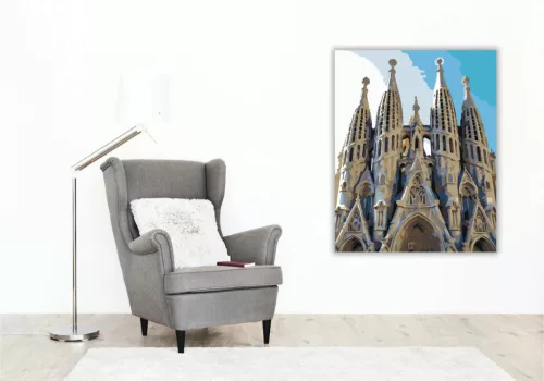 Monumentális Sagrada Família - számfestő készlet - Számfestő.hu - 40×50cm - Keret nélkül