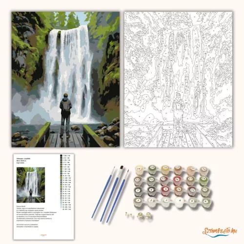 Zúgó vízesés - számfestő készlet - Számfestő.hu - 60×70cm - Keret nélkül
