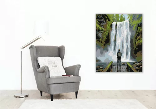 Zúgó vízesés - számfestő készlet - Számfestő.hu - 60×70cm - Keret nélkül