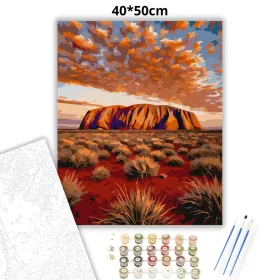 Fenséges Uluru-szikla - számfestő készlet - Számfestő.hu - 40×50cm - Keret nélkül