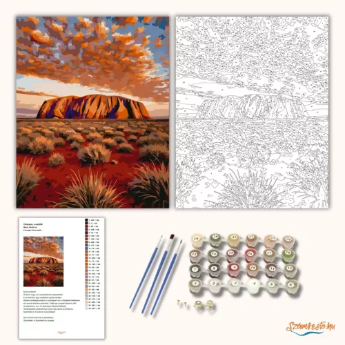 Fenséges Uluru-szikla - számfestő készlet - Számfestő.hu - 40×50cm - Keret nélkül