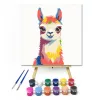 Szivárványos láma - gyerek számfestő készlet - Számfestő.hu - 50×50cm - keret nélkül