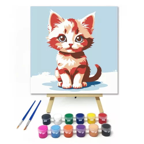 Tarka bájos - gyerek számfestő készlet - Számfestő.hu - 20×20cm - keret nélkül