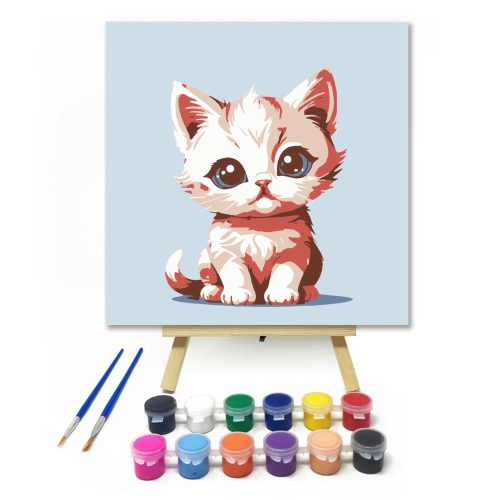 Csíkos játékos - gyerek számfestő készlet - Számfestő.hu - 50×50cm - keretre feszítve