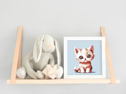 Csíkos játékos - gyerek számfestő készlet - Számfestő.hu - 50×50cm - keretre feszítve