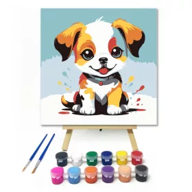 Vidám foltos - gyerek számfestő készlet - Számfestő.hu - 20×20cm - keret nélkül