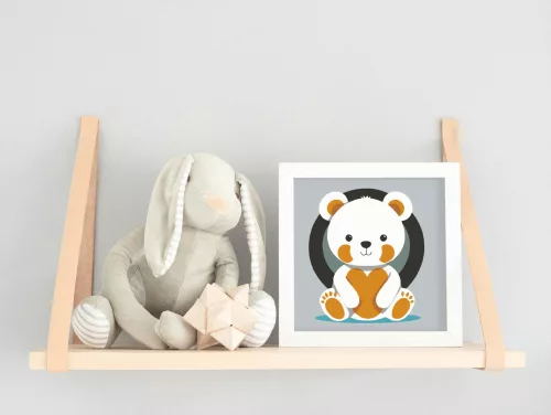 Maci Laci - gyerek számfestő készlet - Számfestő.hu - 20×20cm - keretre feszítve