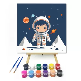 Bolygók között - gyerek számfestő készlet - Számfestő.hu - 20×20cm - keret nélkül
