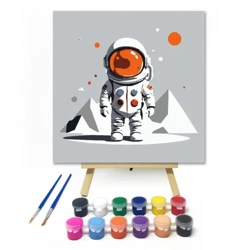 Idegen bolygón - gyerek számfestő készlet - Számfestő.hu - 50×50cm - keretre feszítve