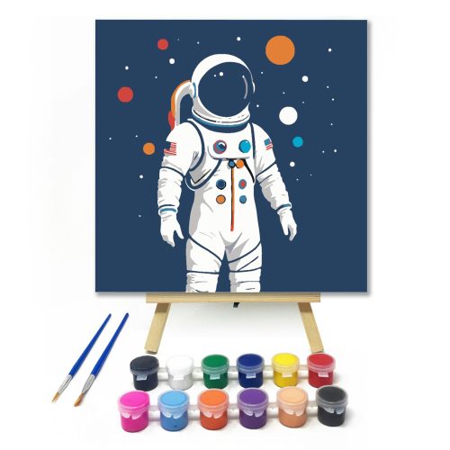 Messze a földtől - gyerek számfestő készlet - Számfestő.hu - 20×20cm - keret nélkül