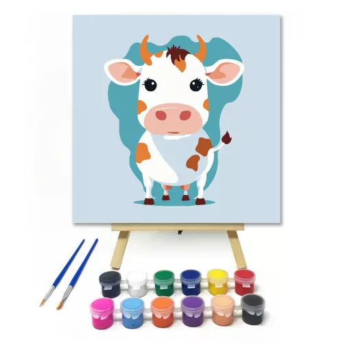 Tarka boci - gyerek számfestő készlet - Számfestő.hu - 20×20cm - keret nélkül