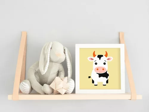 Foltos tehénke - gyerek számfestő készlet - Számfestő.hu - 50×50cm - keret nélkül