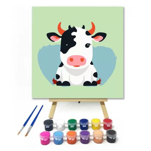 Kedves boci - gyerek számfestő készlet - Számfestő.hu - 30×30cm - keret nélkül