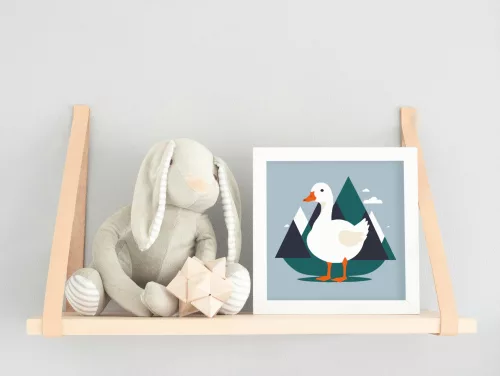 Lúd a hegy előtt - gyerek számfestő készlet - Számfestő.hu - 40×40cm - keret nélkül
