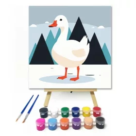 Lúd az erdőben  - gyerek számfestő készlet - Számfestő.hu - 20×20cm - keret nélkül