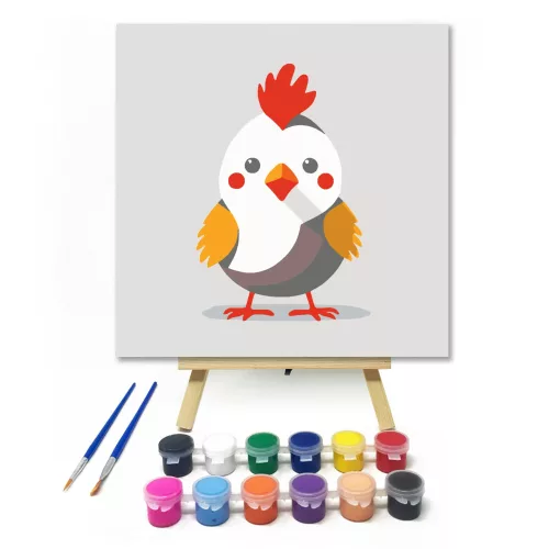 Kis tarajos - gyerek számfestő készlet - Számfestő.hu - 30×30cm - keretre feszítve