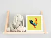 Színes kakas - gyerek számfestő készlet - Számfestő.hu - 20×20cm - keretre feszítve