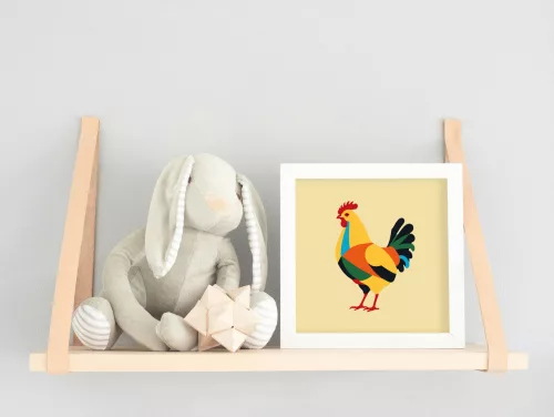 Színes tyúk - gyerek számfestő készlet - Számfestő.hu - 20×20cm - keret nélkül