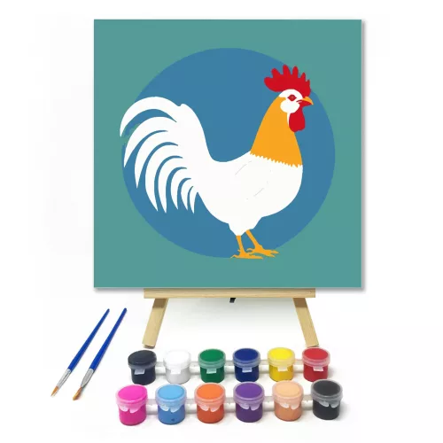 Kakas - gyerek számfestő készlet - Számfestő.hu - 20×20cm - keret nélkül