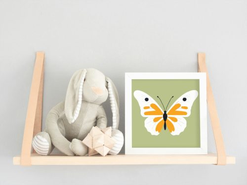 Fehér-sárga pillangó  - gyerek számfestő készlet - Számfestő.hu - 30×30cm - keret nélkül