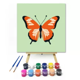Narancs pillangó - gyerek számfestő készlet - Számfestő.hu - 20×20cm - keret nélkül