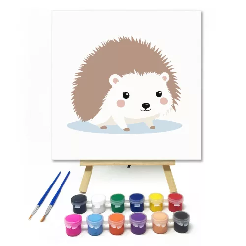 Pici sünike - gyerek számfestő készlet - Számfestő.hu - 50×50cm - keret nélkül