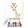 Zsiráf virággal - gyerek számfestő készlet - Számfestő.hu - 50×50cm - keretre feszítve