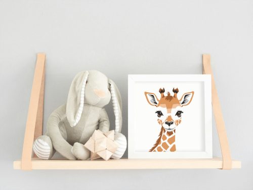 Aranyos zsiráfbébi  - gyerek számfestő készlet - Számfestő.hu - 50×50cm - keretre feszítve