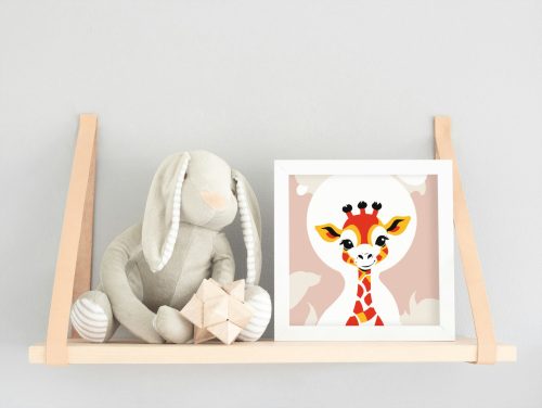 Fiatal zsiráf - gyerek számfestő készlet - Számfestő.hu - 30×30cm - keret nélkül
