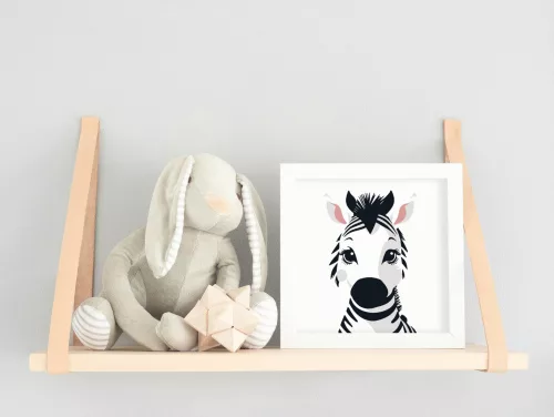 Mosolygós kis zebra - gyerek számfestő készlet - Számfestő.hu - 20×20cm - keret nélkül