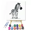 Csíkos zebra - gyerek számfestő készlet - Számfestő.hu - 50×50cm - keret nélkül
