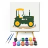 Zöld traktor - gyerek számfestő készlet - Számfestő.hu - 30×30cm - keret nélkül