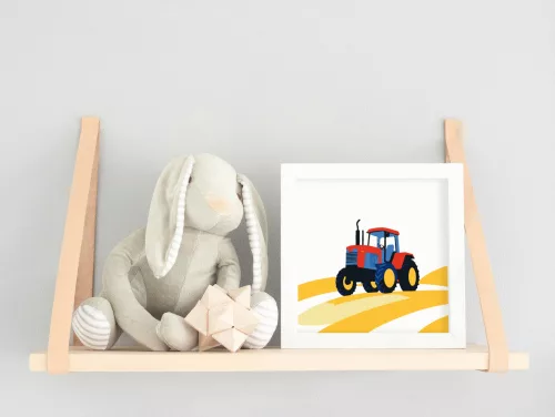 Traktor a mezőn  - gyerek számfestő készlet - Számfestő.hu - 50×50cm - keret nélkül